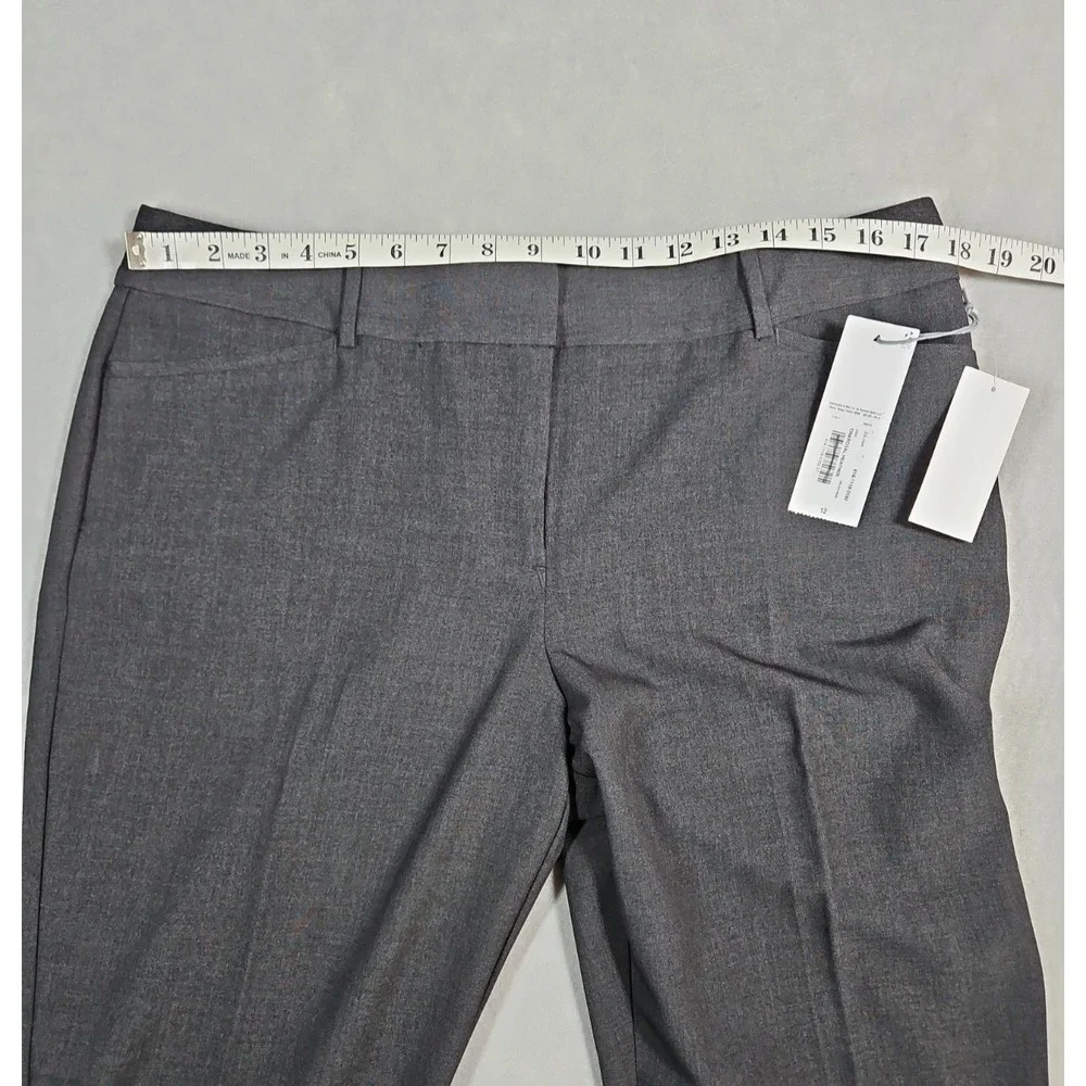 Liz Claiborne Womens Gray Audra Straight Leg Career Slacks Size 12 NWT